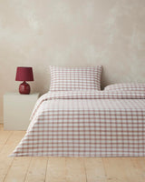 Professional Crispcheck Yarn-Dyed Double Duvet Cover and Fitted Sheet Set