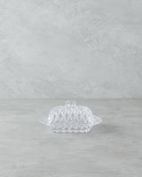 Professionel smørskål i klart glas – elegant serveringstilbehør