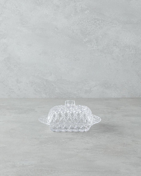 Professional Clear Glass Butter Dish Elegant Serveware