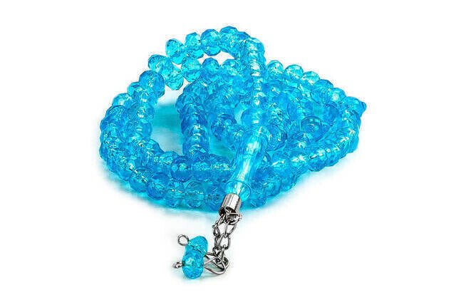 Crystal Appearance 99 Beads Hajj Umrah Gift Tasbih (10 Pieces) - Blue - TryAladdin