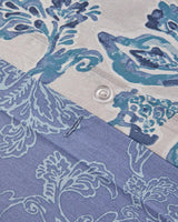 Premium Cotton Double Duvet Cover Set   Blue Beige