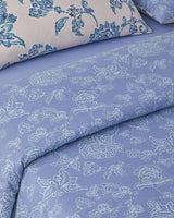 Premium Cotton Double Duvet Cover Set   Blue Beige