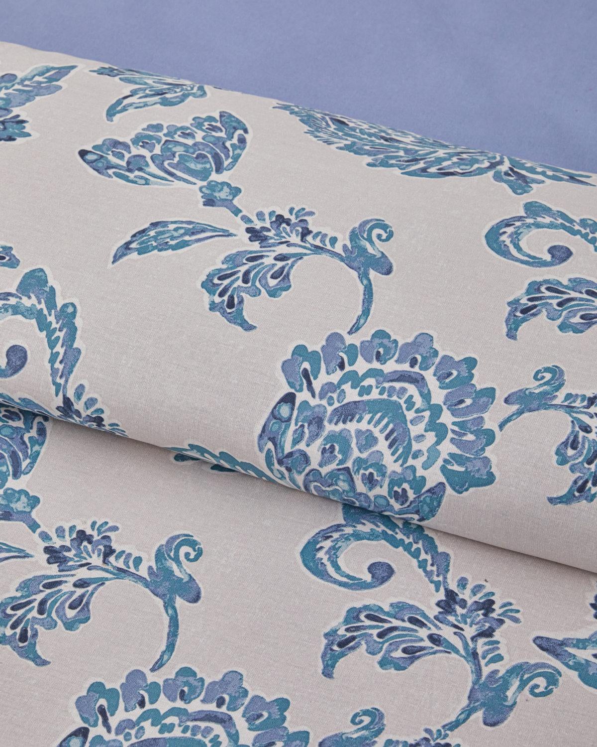 Premium Cotton Double Duvet Cover Set   Blue Beige
