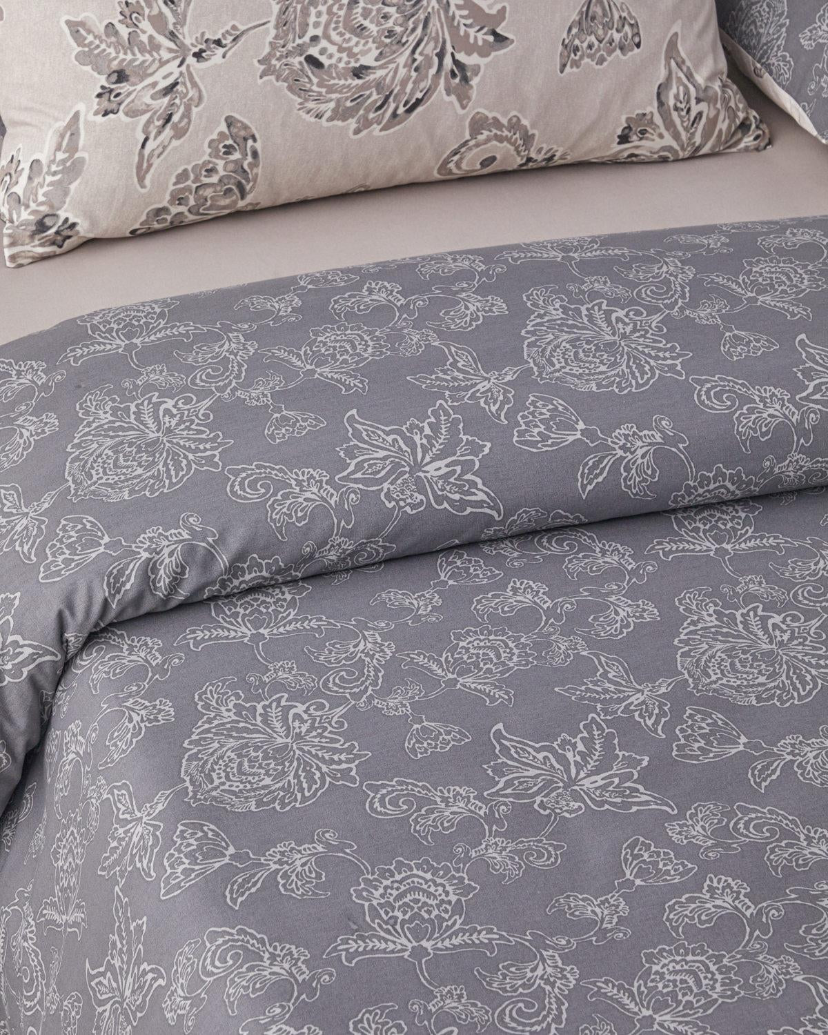 Ensemble housse de couette en coton de qualité professionnelle pour lit simple avec drap-housse beige