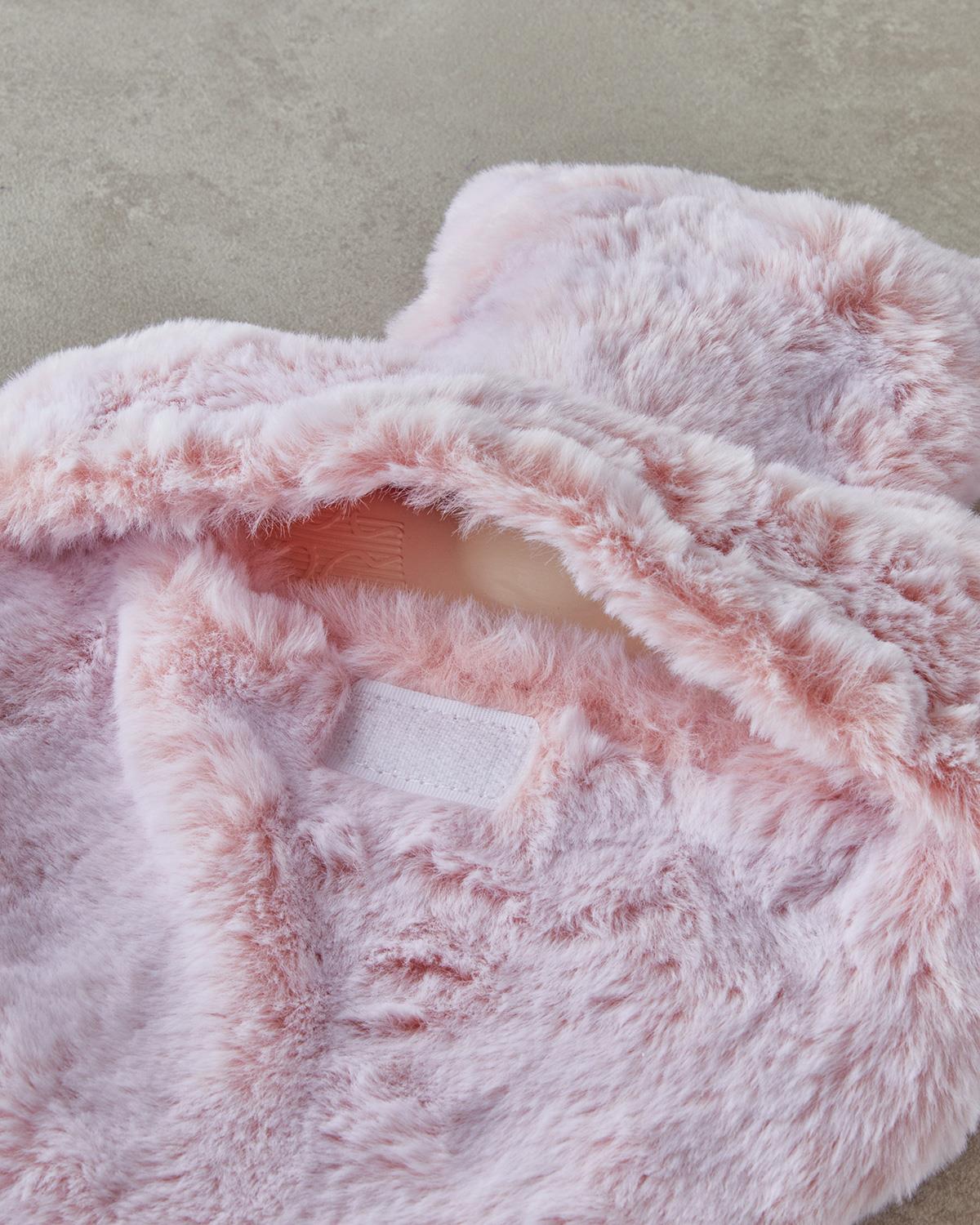 Plush Textured Pink Hot Water Bottle Comfort Accessory