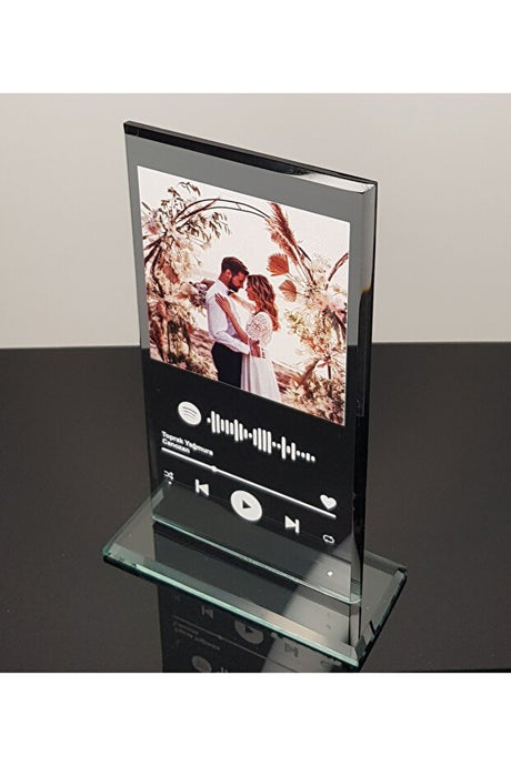 Custom Spotify Glass Plaque - Valentine's Day Photo & Song Gift - TryAladdin
