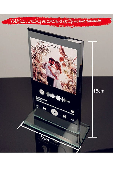 Custom Spotify Glass Plaque - Valentine's Day Photo & Song Gift - TryAladdin