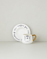 Professional Grade New Bone China Cute Cat Coffee Cup Set Black Gold