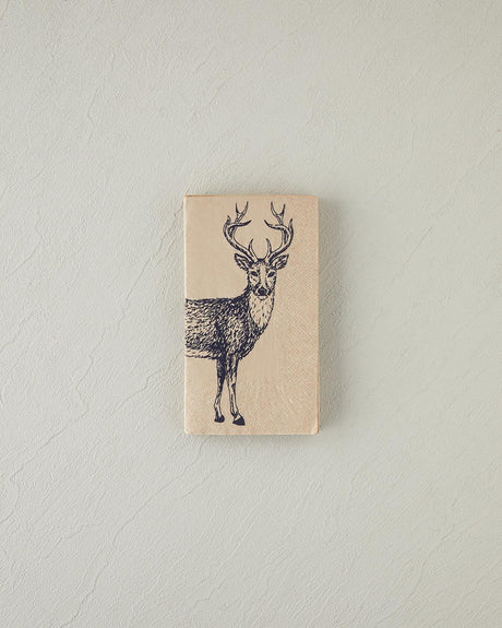 Bulk Decorative Paper Napkins Deer Motif Black 33x40cm