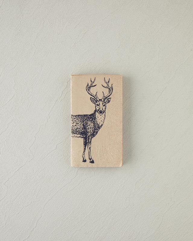 Bulk Decorative Paper Napkins Deer Motif Black 33x40cm