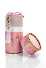 Cylender Boxed Prayer Rug and Pearl Tasbih Gift Set, Pink - TryAladdin