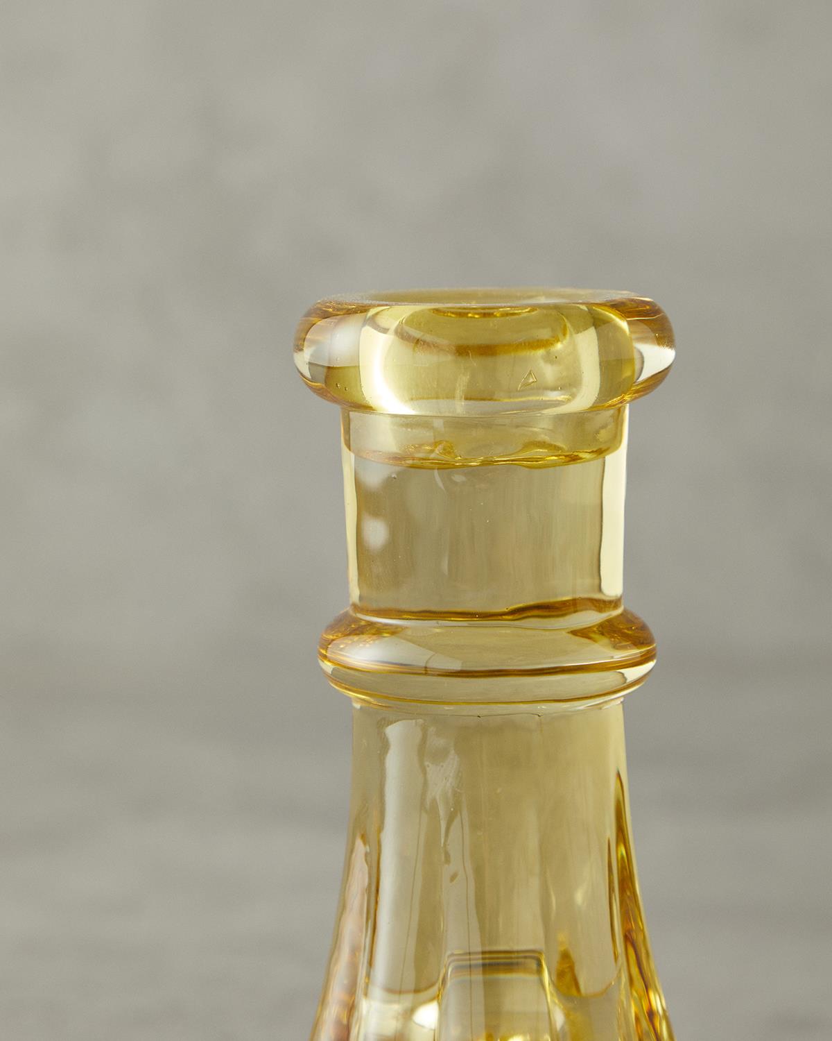 Professional Amber Crystal Glass Candlestick - Premium Tabletop Decor