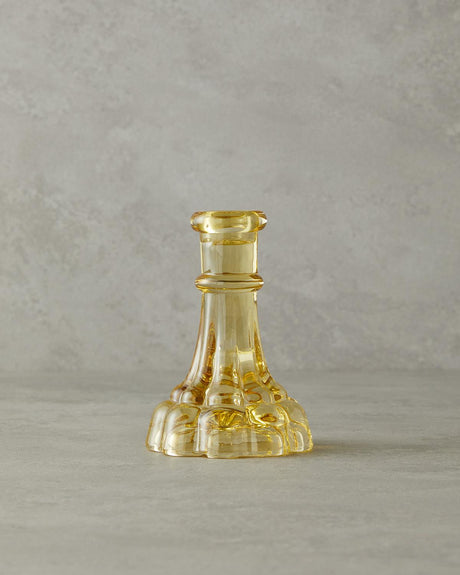 Professional Amber Crystal Glass Candlestick - Premium Tabletop Decor