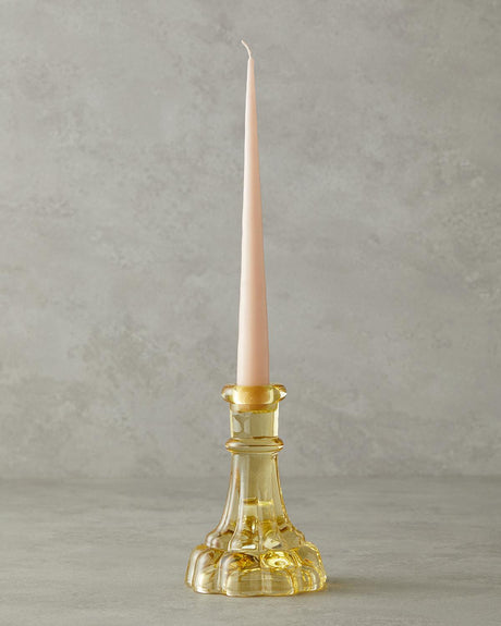 Professional Amber Crystal Glass Candlestick - Premium Tabletop Decor