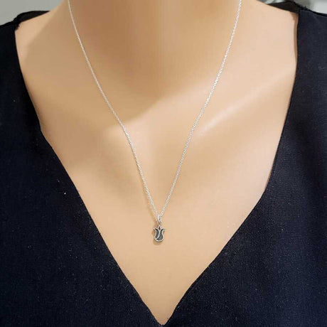 Sterling Silver Tulip Necklace - Minimalist Pendant
