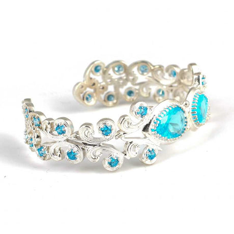 Premium 925 Sterling Silver Aquamarine Antique Bracelet