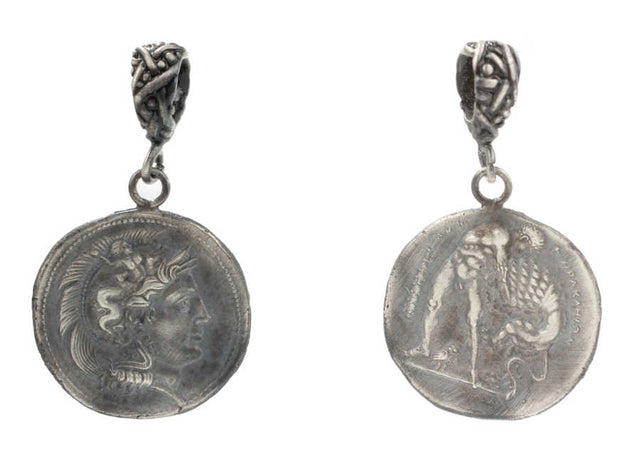 Premium 925 Sterling Silver Alexander Head Medallion Pendant