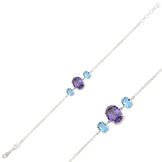 Rose Gold Plated Sterling Silver Swarovski Crystal Bracelet