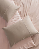 100% Cotton Satin Double Duvet Cover Set - Piped & Plain Dyed