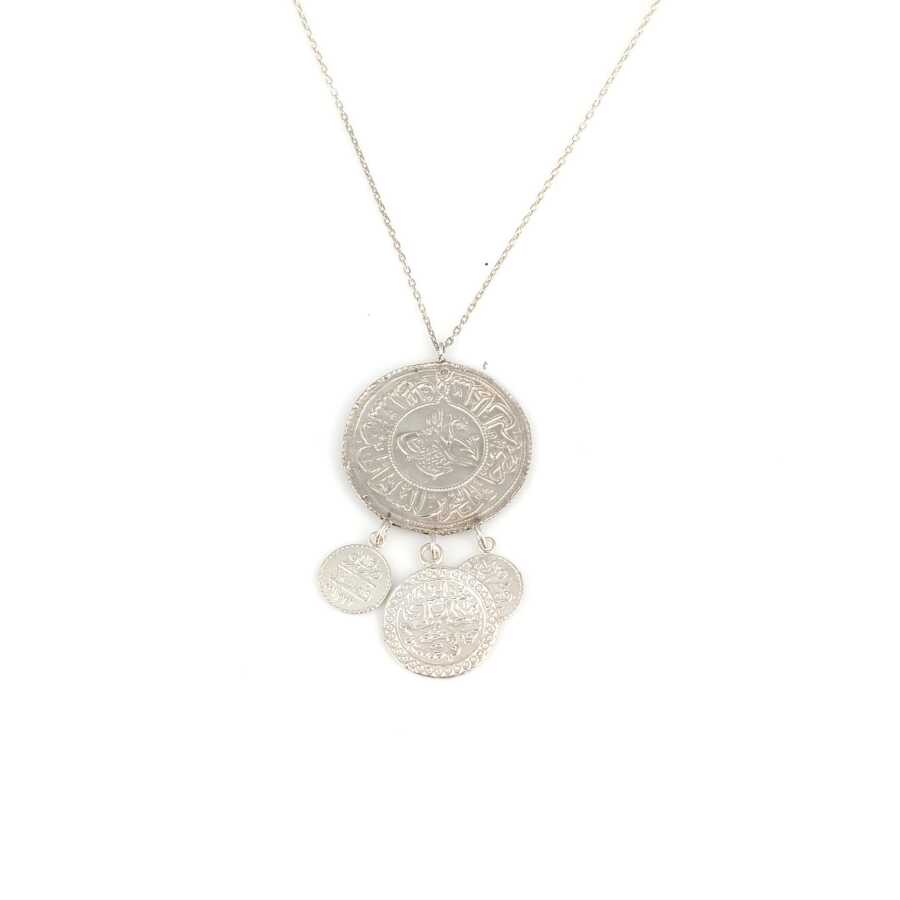 925 Sterling Silver Triple Ottoman Heritage Coin Medallion Necklace