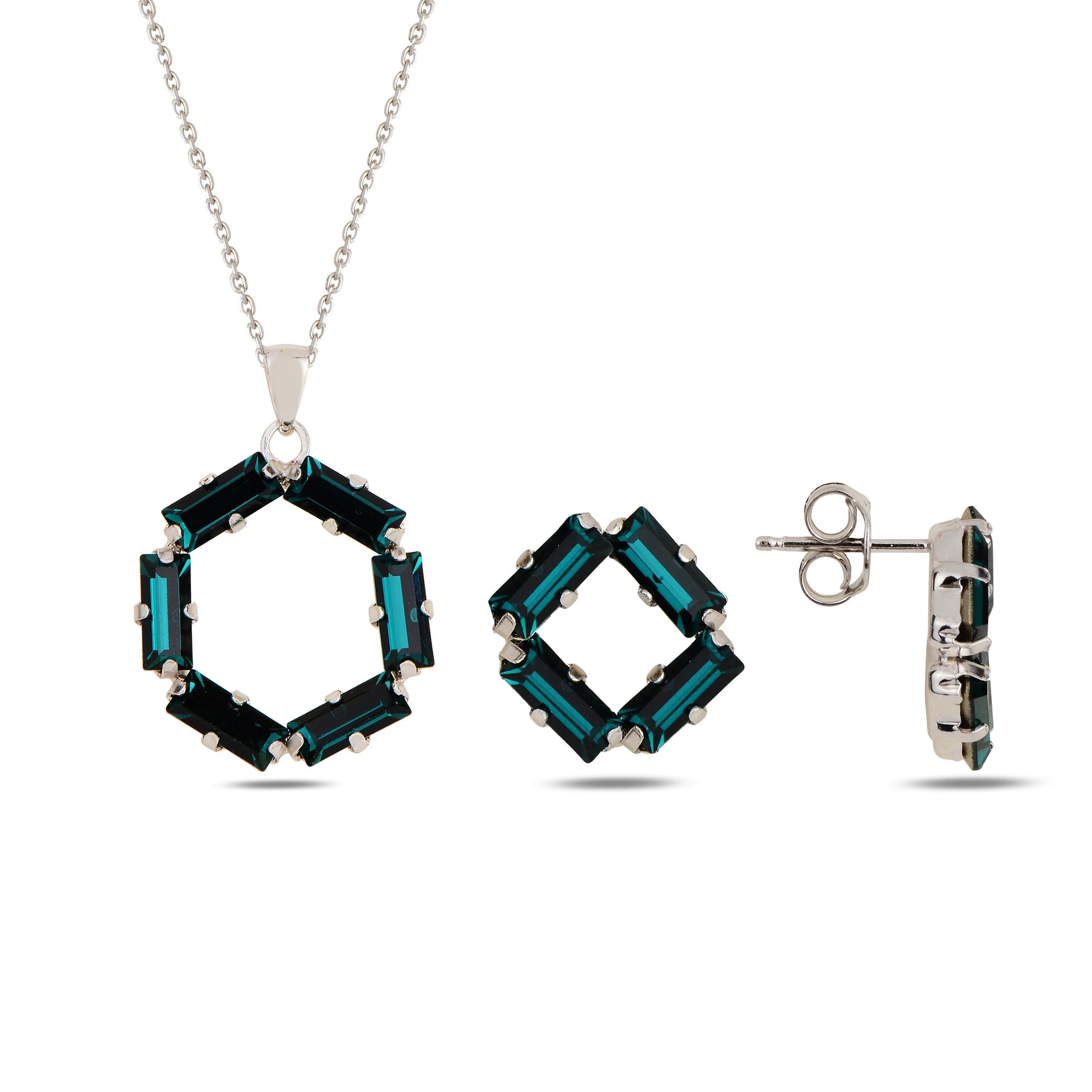 Minimalist Geometric Jewelry Set - Elegant Sparkle Collection