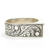 Handcrafted 925 Sterling Silver Ring with Polyester Stone Accent