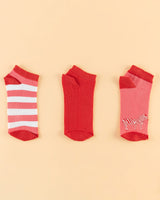 Women's Zebra Print Ankle Socks - 3 Pair Pack
