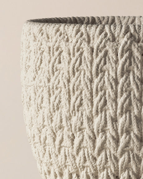 Cement Plant Pot - Modern Ecru Finish