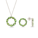 Sterling Silver Marquise Swarovski Crystal Set - Neptune Collection