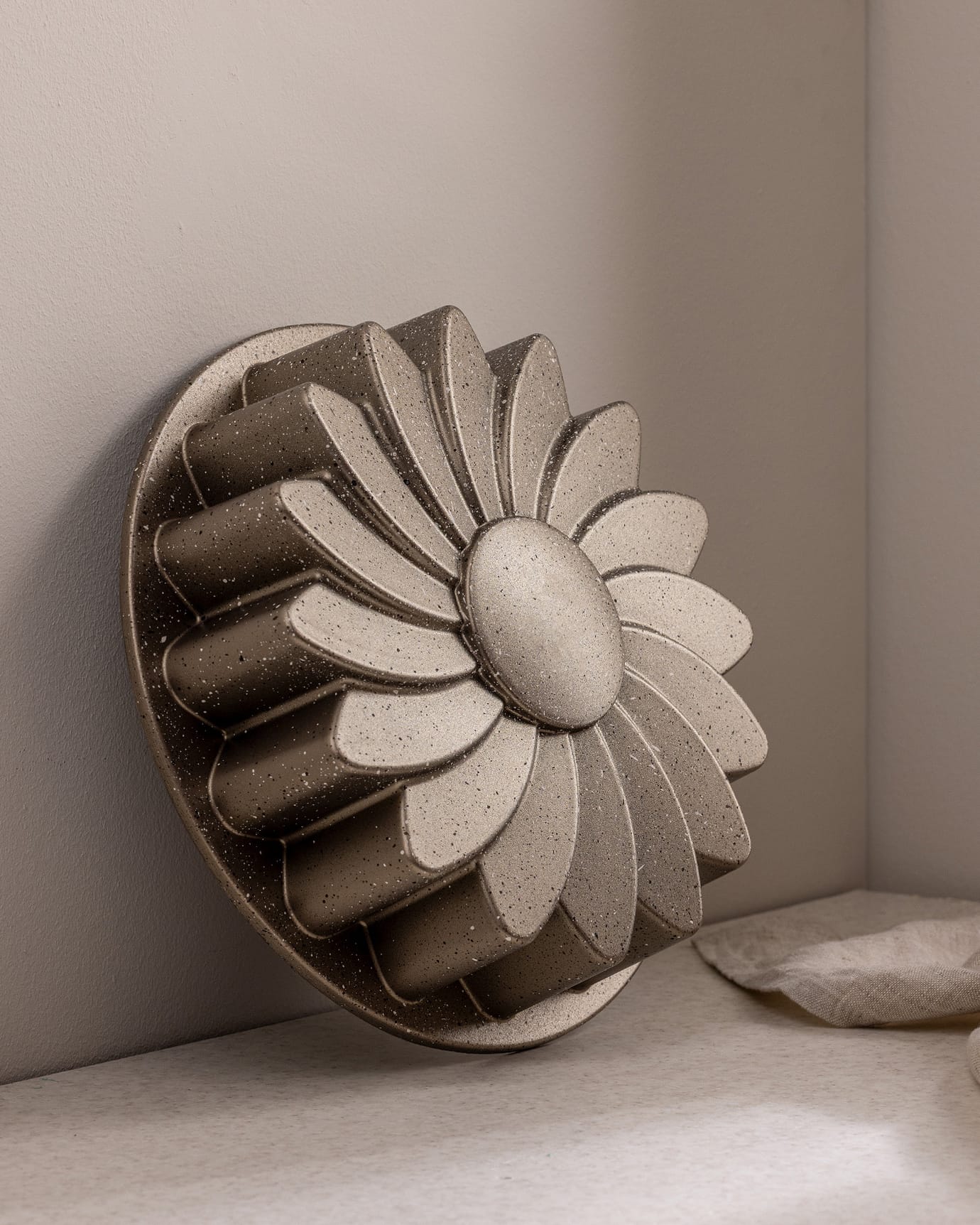 Non-Stick Fluted Cake Pan - Taupe for Easy Release Baking