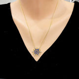 Sterling Silver Sapphire & Zircon Snowflake Necklace