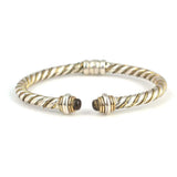 Professional Sterling Silver Peridot Gemstone Twist Cuff Bracelet