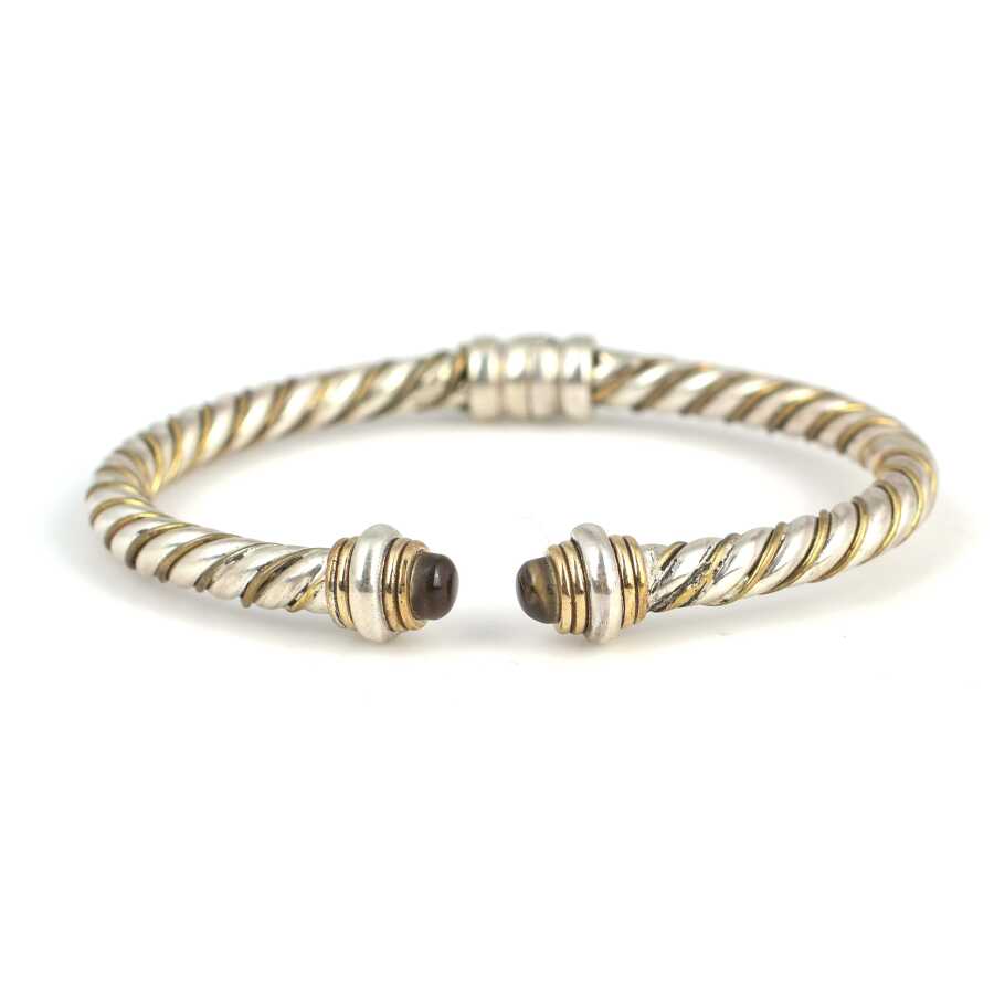 Professional Sterling Silver Peridot Gemstone Twist Cuff Bracelet