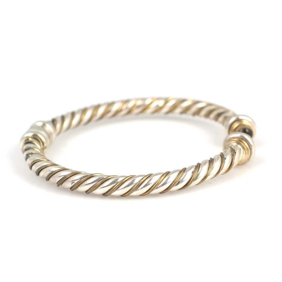 Professional Sterling Silver Peridot Gemstone Twist Cuff Bracelet
