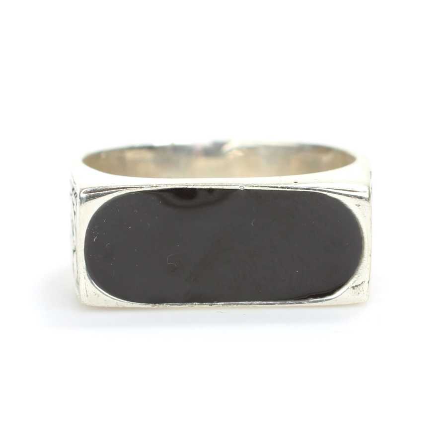 Handcrafted 925 Sterling Silver Ring with Polyester Stone Accent