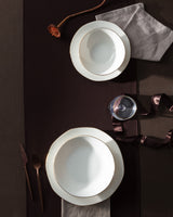 Nyt Bone China Middagsæt til 6 personer - Elegant Metallic Kant