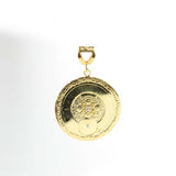 925 Sterling Silver Medallion Pendant - Heart & Flowers with Zircon