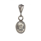 925 Sterling Silver Elizabeth Figure Oval Medallion Necklace Pendant