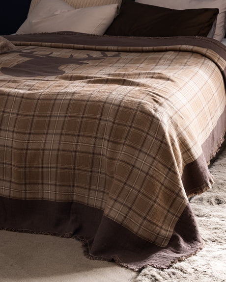 King Size 100% Cotton Bedspread - Soft Woven Bed Cover