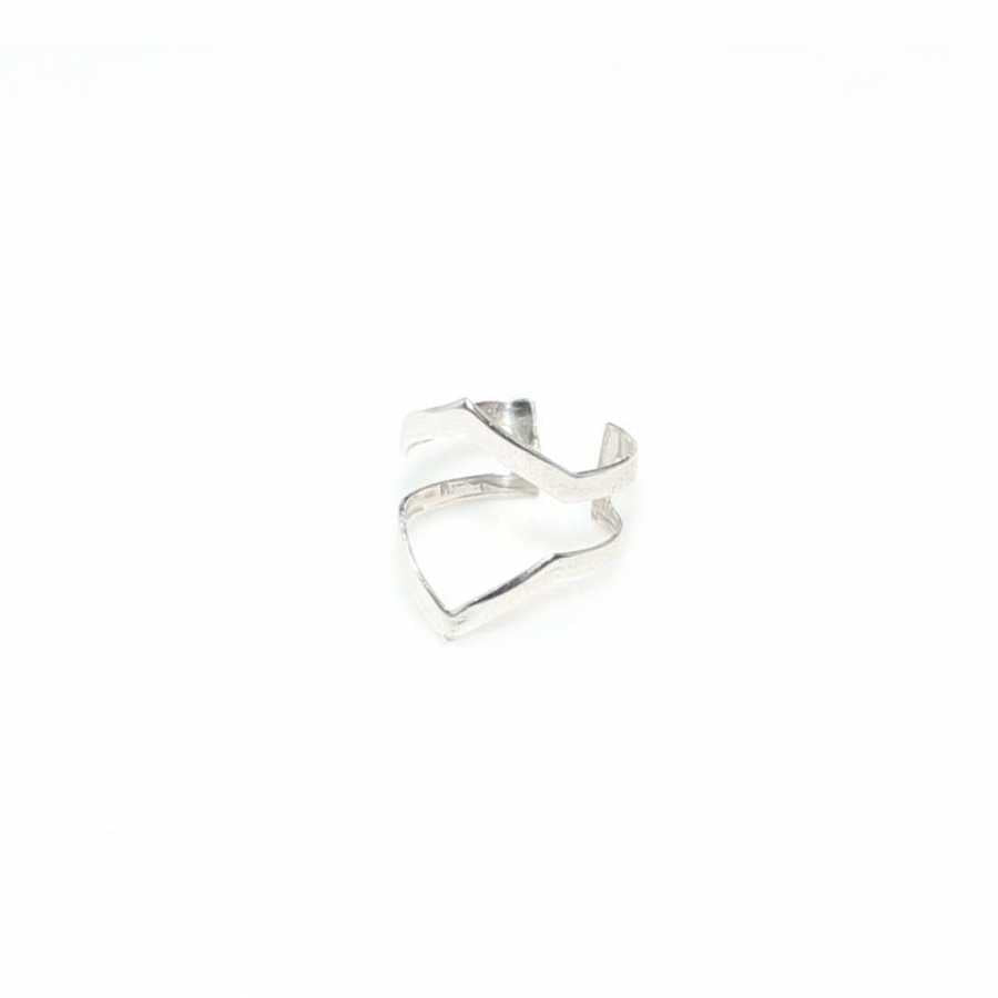 Sterling Silver Zigzag Ring - Adjustable, Minimalist Design