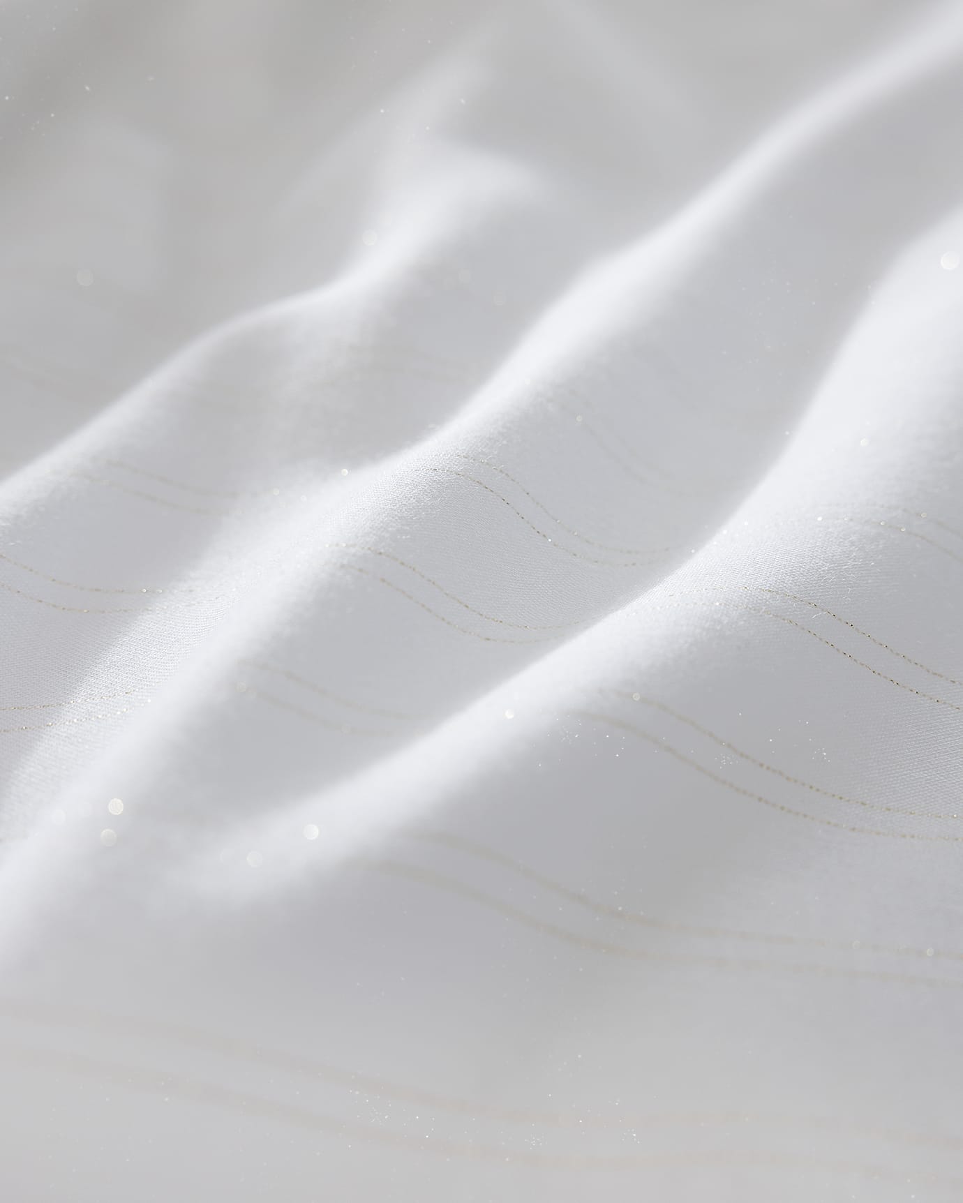 100% Cotton King Size Duvet Cover Set - Shimmering Sateen White & Gold