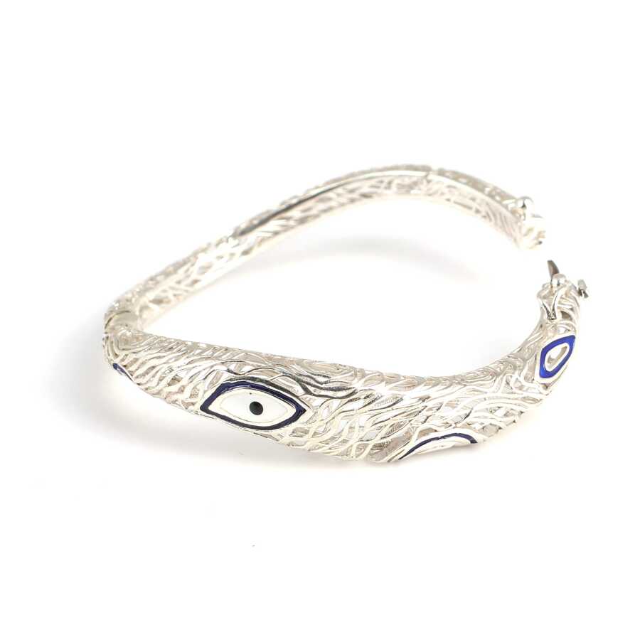 Artisan 925 Sterling Silver Enamel Filigree Bangle