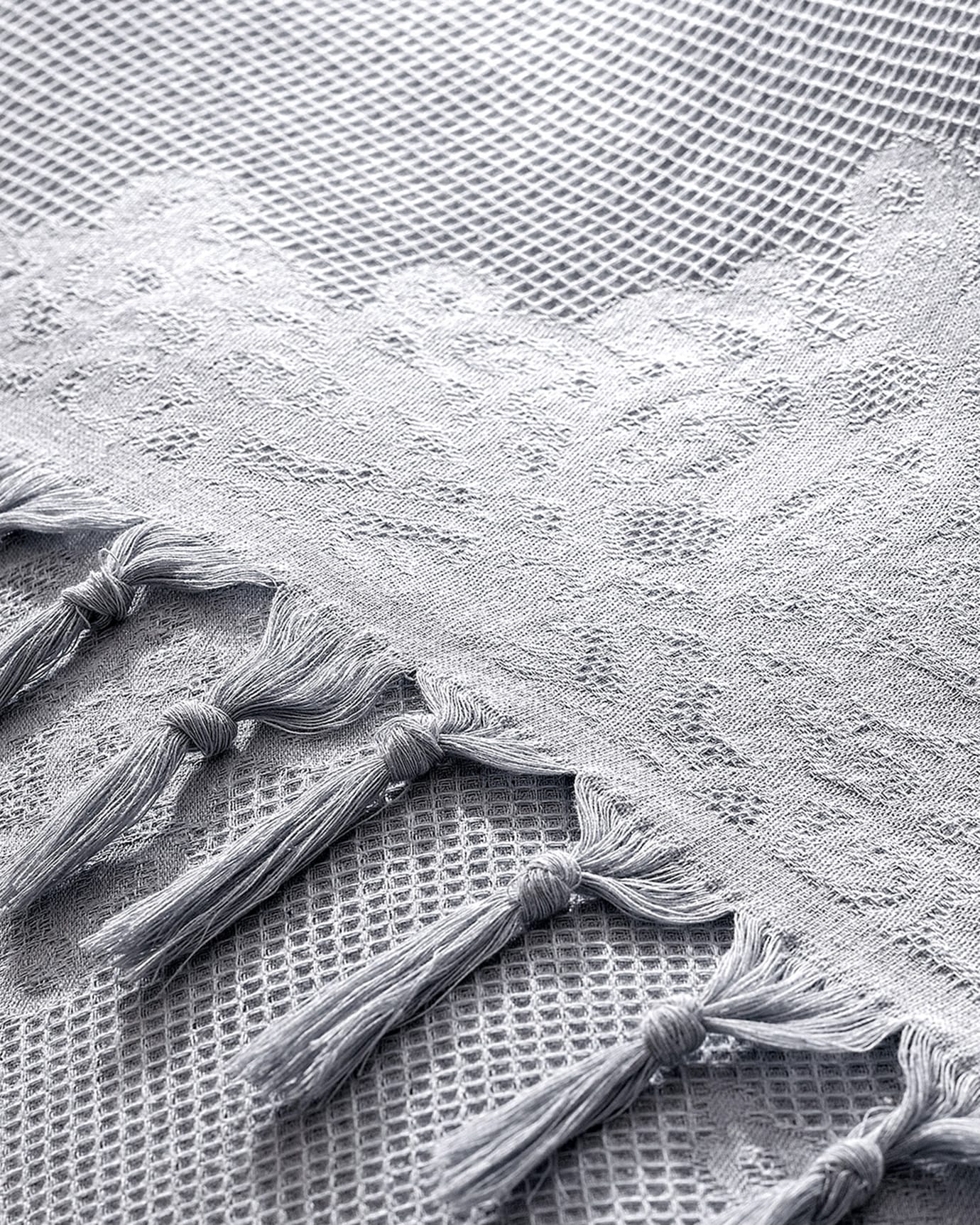 Cotton Blend Double Bedspread - Alisya Grey Comfort