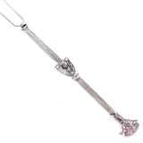 Sterling Silver Eagle Pendant Long Necklace - Oxidized Finish