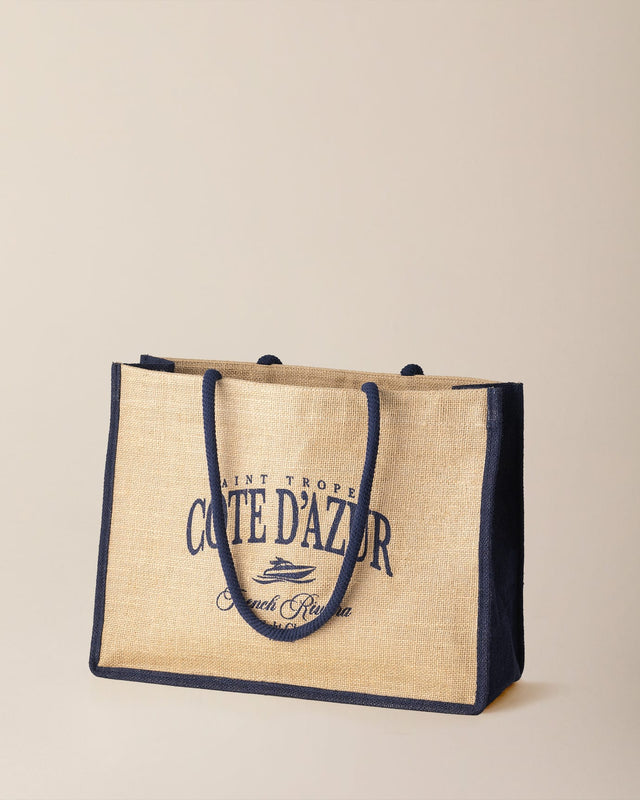 Natural Jute Woven Tote Bag - Eco-Friendly Beach & Market Carryall