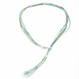 Sterling Silver Turquoise 6-Row Adjustable Necklace - Statement Piece