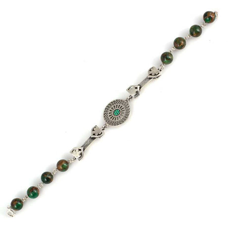 Premium 925 Sterling Silver Segmented Jade Bracelet