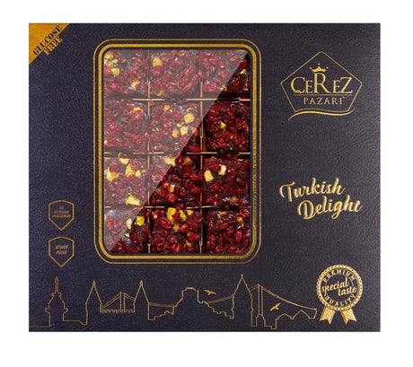 Gourmet Vegan Glucose-Free Zereshk Berry Pistachio Lokum