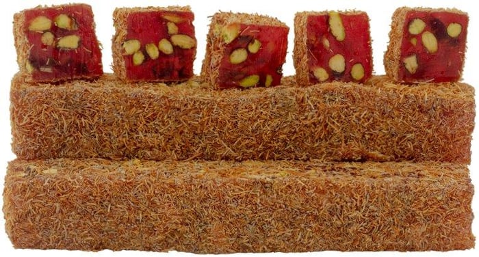 Premium Artisan Kadayif Coated Pomegranate Pistachio Turkish Delight