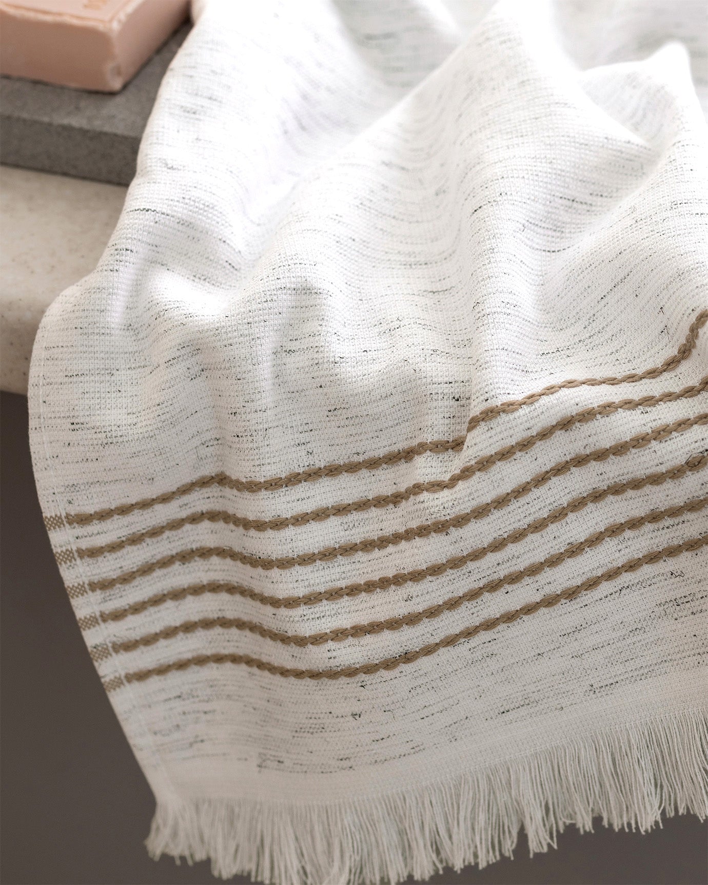 Cotton Blend Face Towel - Soft & Absorbent White/Beige
